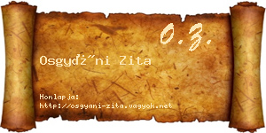 Osgyáni Zita névjegykártya